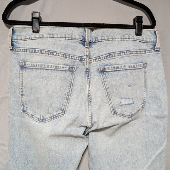 Old Navy Women's Light Acid‎ Wash Boyfriend Jeans Distressed Knee Size 12 - Picture 5 of 9